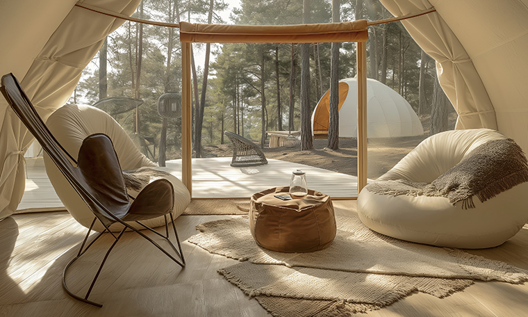 Glamping con yurtas y tipis de lona